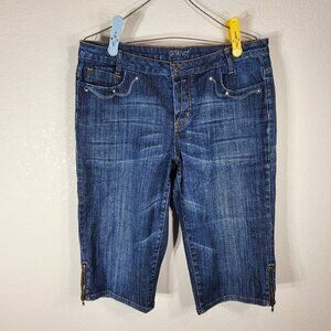 VTG Gitano Womens Size 14 Denim Bermuda Shorts Zippered Button Fly